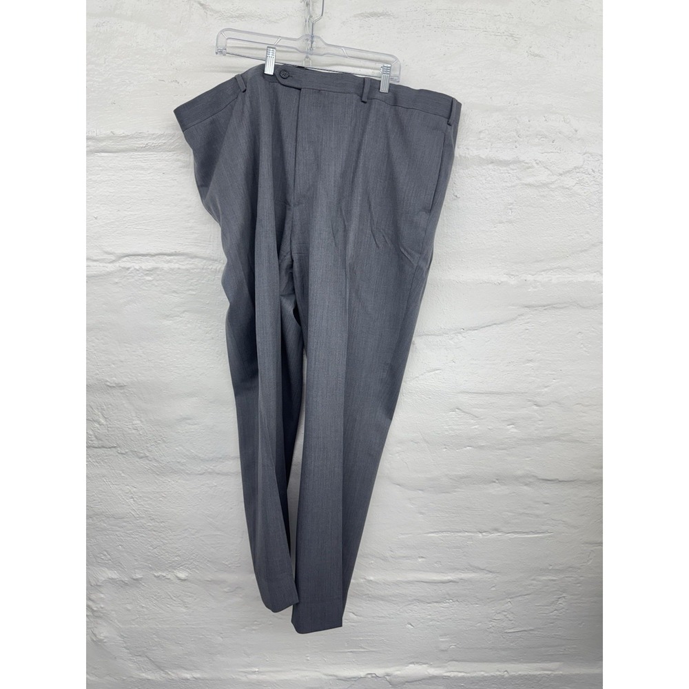 Egara Mens Dress Pants Trousers Wool Solid Size 48 Gray Business Suit - Picture 3 of 4